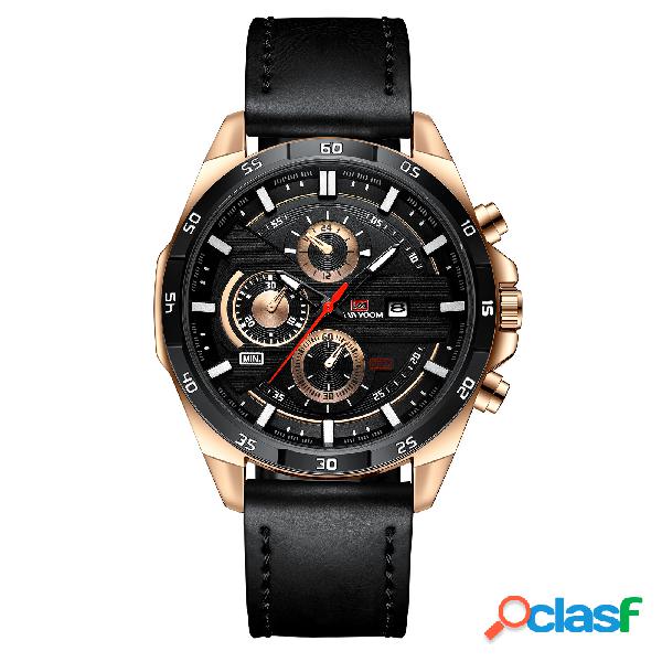 Reloj de moda para hombre 3ATM Impermeable Fecha Pantalla