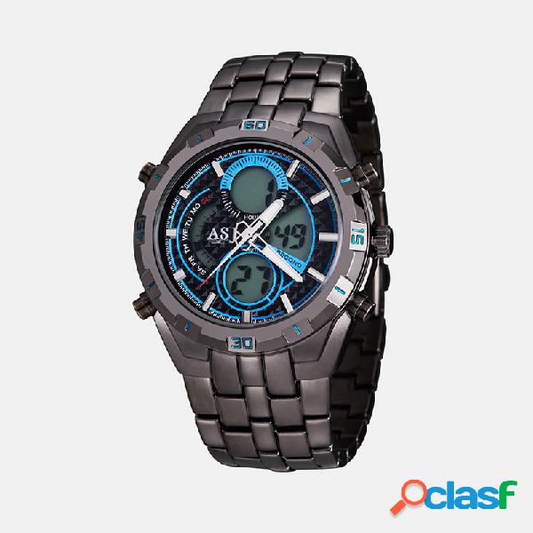 Sports Men Watch Double Pantalla Reloj de cuarzo