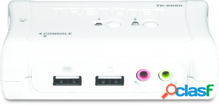 Trendnet Switch KVM TK-209K, USB/VGA, 2 Puertos