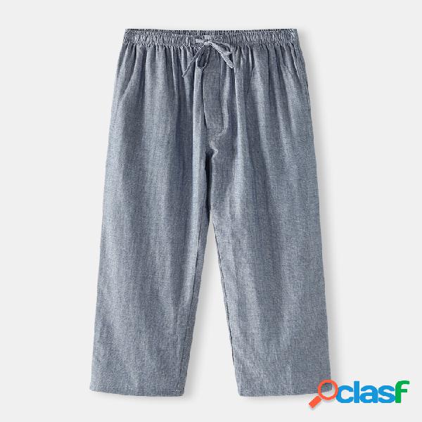 Algodón Cómodo Color Sólido Homewear Bottoms Bolsillos