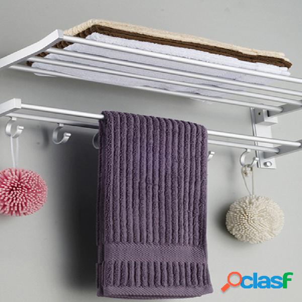 Aluminio Cuarto de baño Toalla Rack Pulido Montado en la
