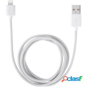 Belkin Cable USB A Macho - Lightning Macho, 2 Metros, Blanco