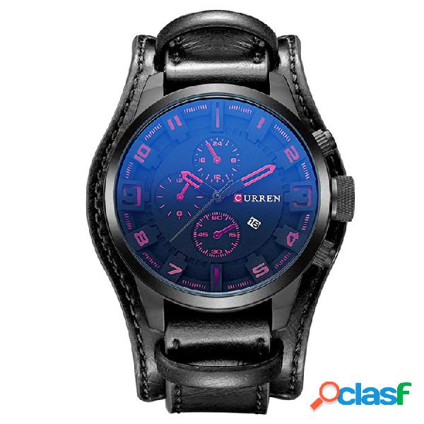CURREN Sport Mens Watch Quartz militar al aire libre Big