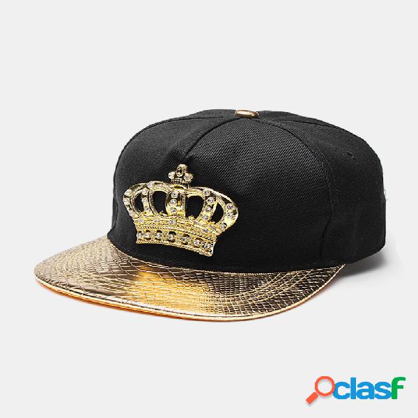 Hombres Mujer Sombreros Snapback Crown KING Gorras de