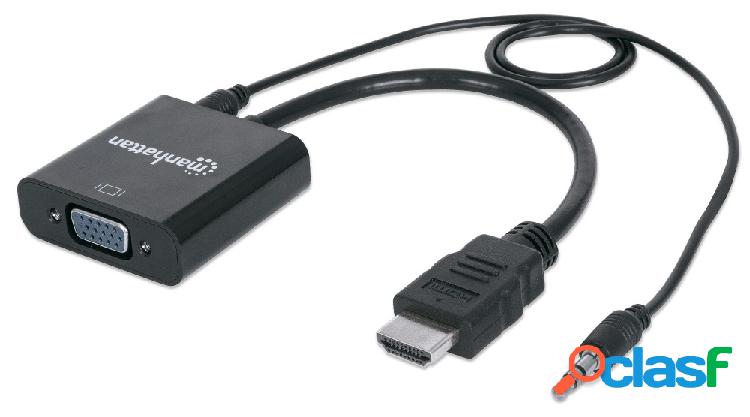 Manhattan Adaptador HDMI Macho - VGA Hembra, con Audio,