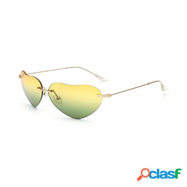 Mujer Retro en forma de corazón UV400 Gafas de sol anti-UV