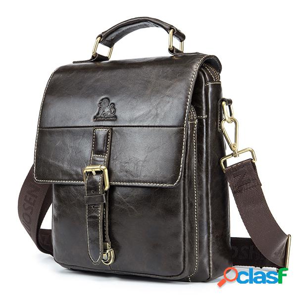 Piel Genuina vendimia Hombro Bolsa Crossbody Bolsa Para