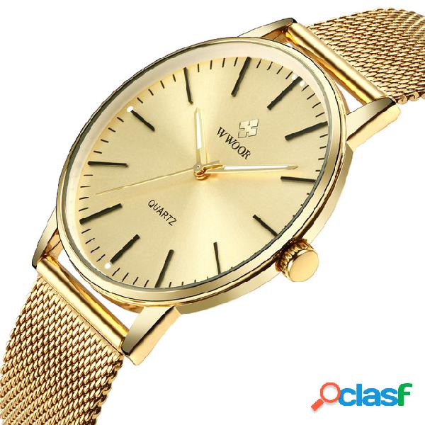 Reloj de pulsera de acero completo estilo casual para hombre