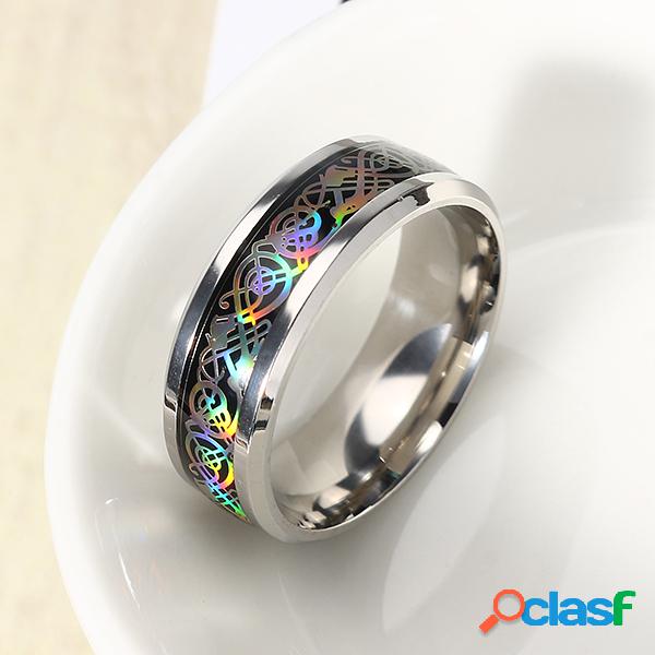 Anillo colorido de acero inoxidable para hombres y mujeres