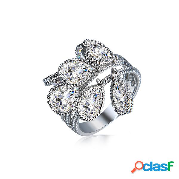 Anillo de Lujo para Mujer Anillo de Zircón