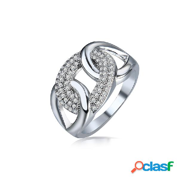 Anillo de lujo de las mujeres anillo Zircon elegante