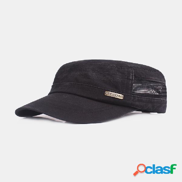 Gorra plana de malla para hombre Primavera Verano Visera