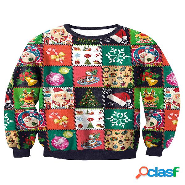 Hombres Ugly Christmas Lattice Printed Novedad Xmas Fancy