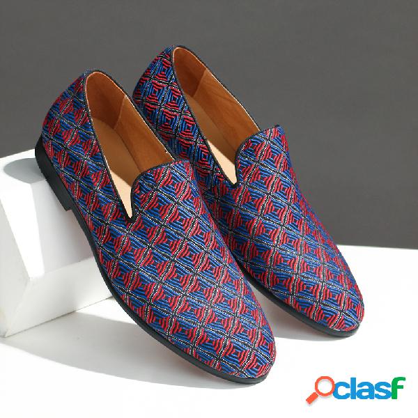 Menico Hombres con estilo Colorful Cómodo Soft Slip On