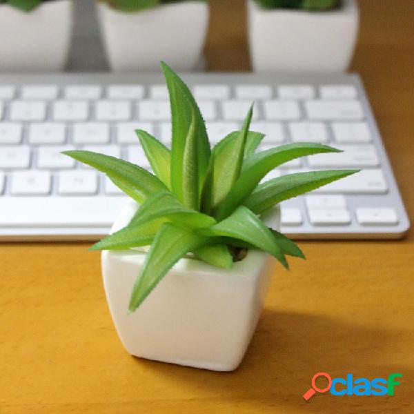 Mini planta artificial en maceta de 4 colores opcionales de