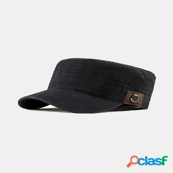 Sombreros planos de algodón lavado para hombre al aire