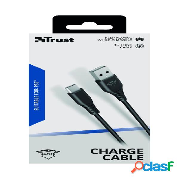 Trust Cable de Carga GXT 226, USB A Macho - USB C Macho, 3