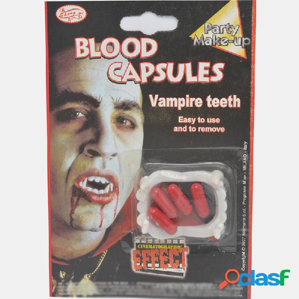 2 piezas de dentaduras de Halloween Set Pastillas de sangre