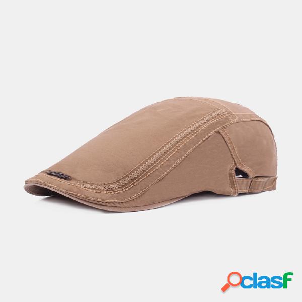 Boina casual bordada de algodón lavado para hombres y