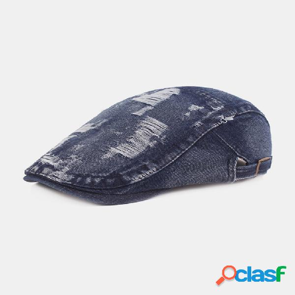Boina de algodón para hombre Lavada Retro Forward Sombrero