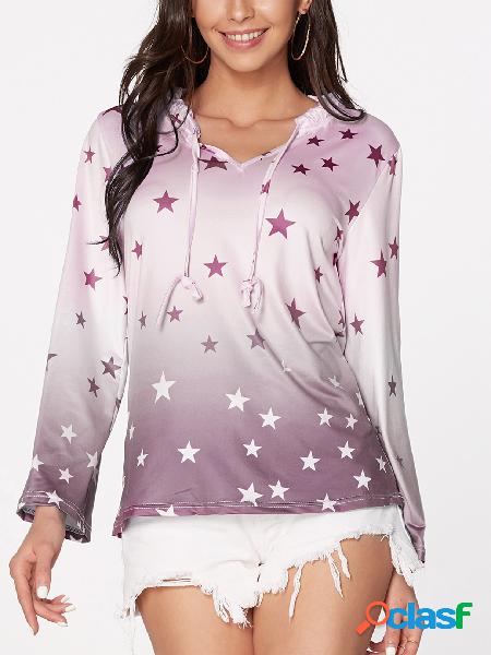Camiseta con manga larga en color gris oscuro y estampado