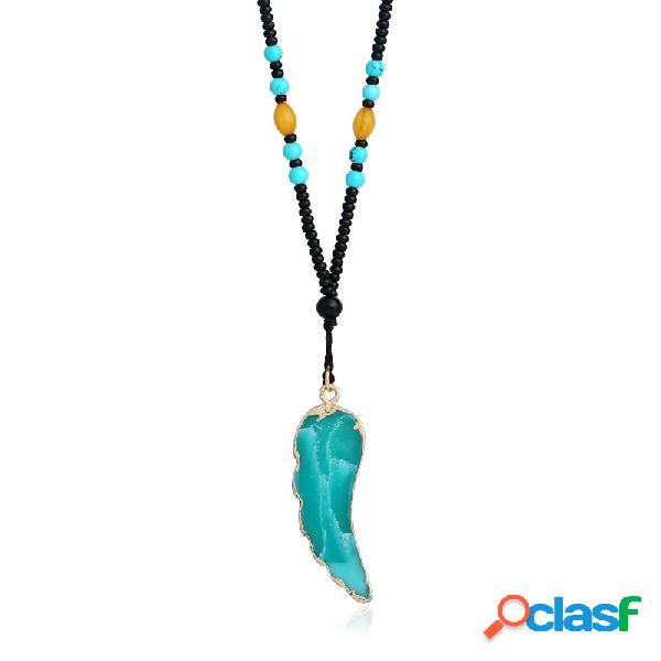 Collares largos étnicos unisex collares de cuentas de