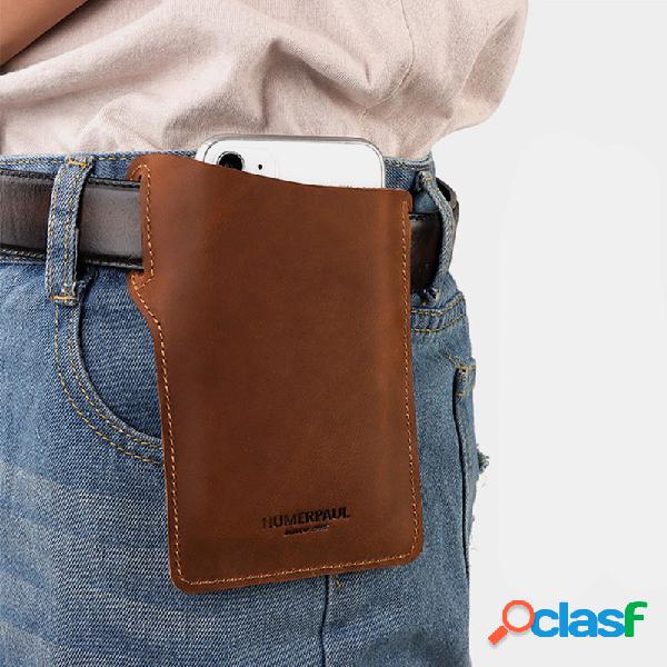 Hombre EDC Piel Genuina 6.5 Inch Funda para soporte de