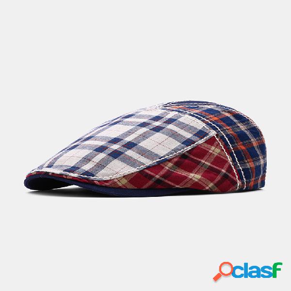 Hombre Patchwork Color Lattic Patrón Visera Casual Forward