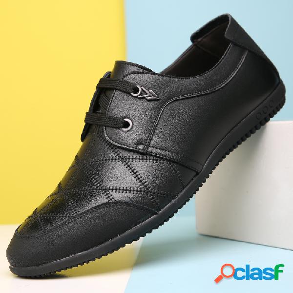 Hombres Colorblock Cómodo Cuero Vacuno Soft Suela Zapatos