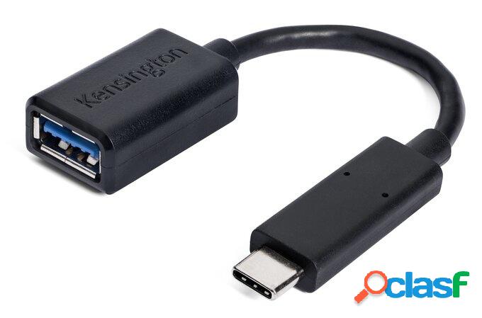 Kensington Adaptador USB-C Macho - USB Hembra, Negro