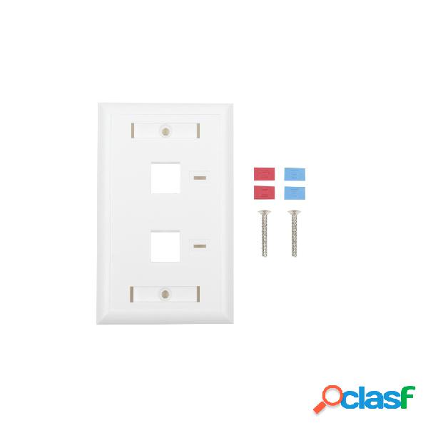 LinkedPRO Placa de Pared RJ-45, 2 Puertos, Blanco