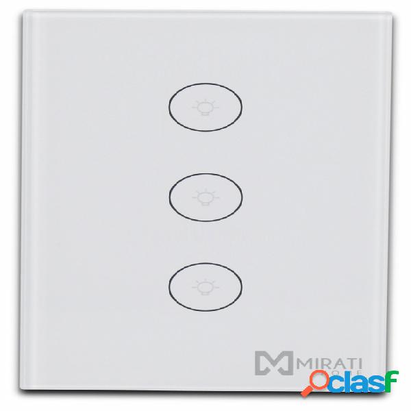 Mirati Interruptor de Luz Inteligente M3SI1, 3 Botones,