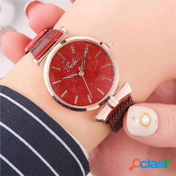 Moda elegante Mujer Relojes de malla de aleación Banda Sin