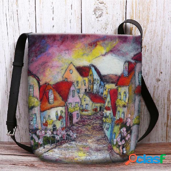 Mujer Colorful DIY House Lamb Cabello Bolsa Crossbody Bolsa