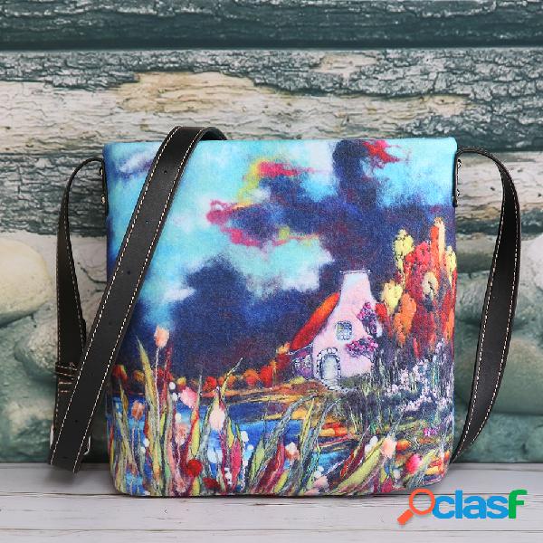 Mujer Colorful DIY Park Lamb Cabello Bolsa Crossbody Bolsa
