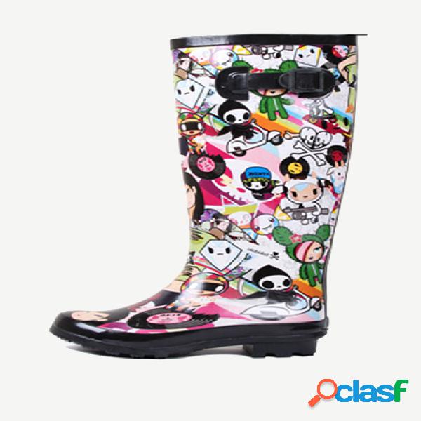 Mujer Impermeable Dibujos animados Lluvia a media