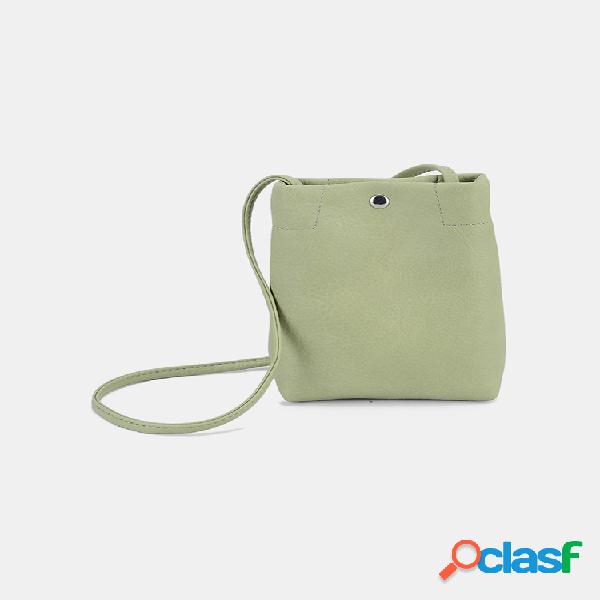 Mujer Mini cubo de PU Bolsa Teléfono Bolsa Crossbady Bolsa