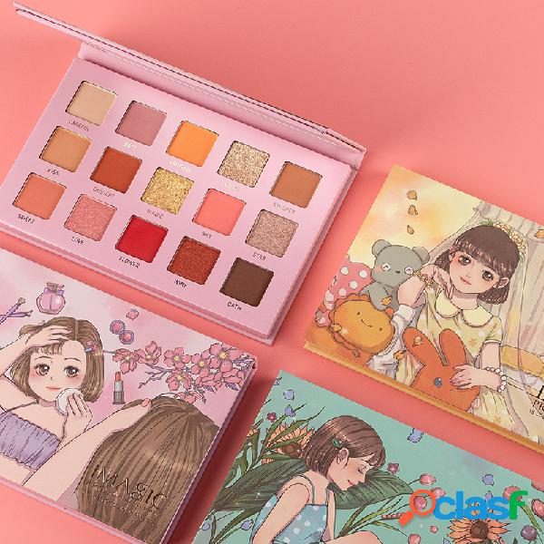 Paleta de sombras de ojos polarizadas nacaradas de 15