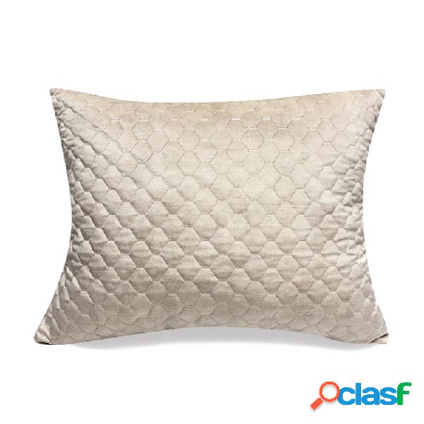 Pure Color Plush Geometric Piña Rejilla Sofá Almohada Sala