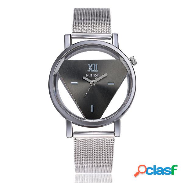 Reloj de cuarzo triangular de moda Reloj hueco de doble cara