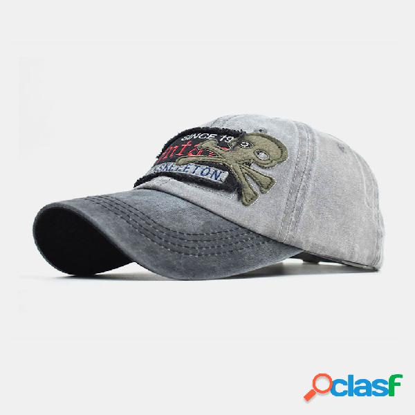 Skull Patrón Sombrero Gorra De Béisbol Washed Old Letters