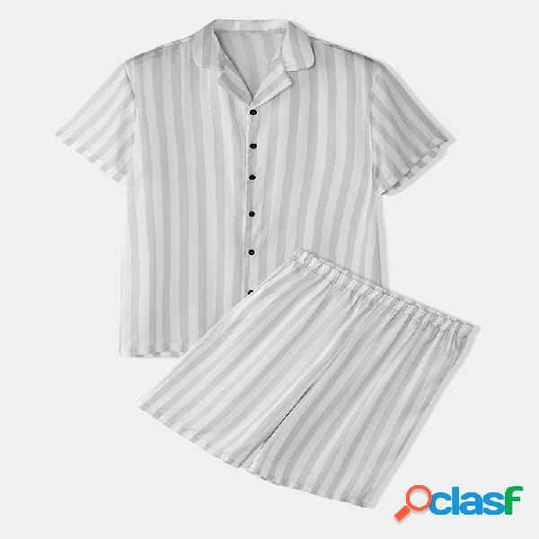 Summer Lounge Minimalista Rayas Homewear Conjuntos Trajes de