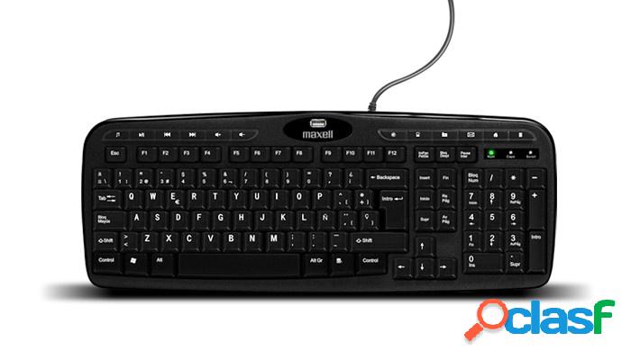 Teclado Maxell KB-150, Alámbrico, USB, Negro (Español)