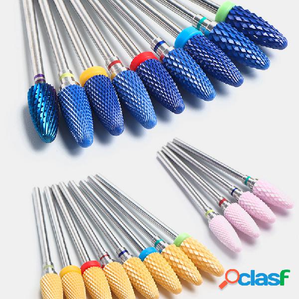 Uña Arte Taladro Bits Color Cerámico Bullet Tipo Eliminar