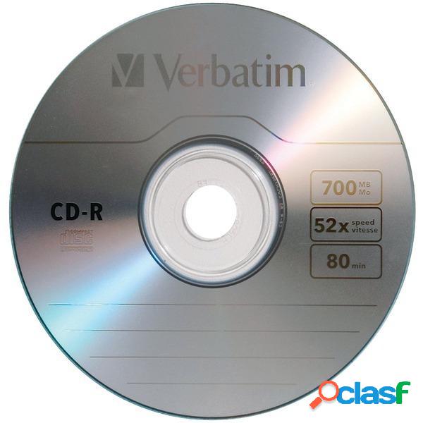 Verbatim Discos Virgenes para CD, CD-R, 52x, 1 Disco (96298)