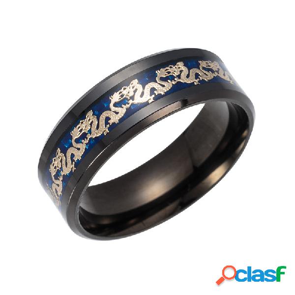 vendimia Anillos de dedo chinos Dragón Patrón Anillos de