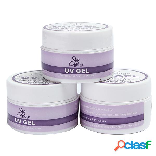 3 Colores Clear Pink White Nail Art Acrílico UV Gel Builder
