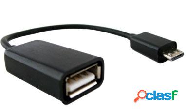 BRobotix Adaptador Micro USB B Macho - USB A Hembra, 10cm,