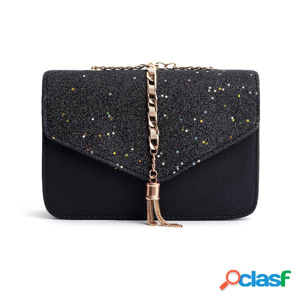 Black Star Tassel Glitter Corssbody Bag