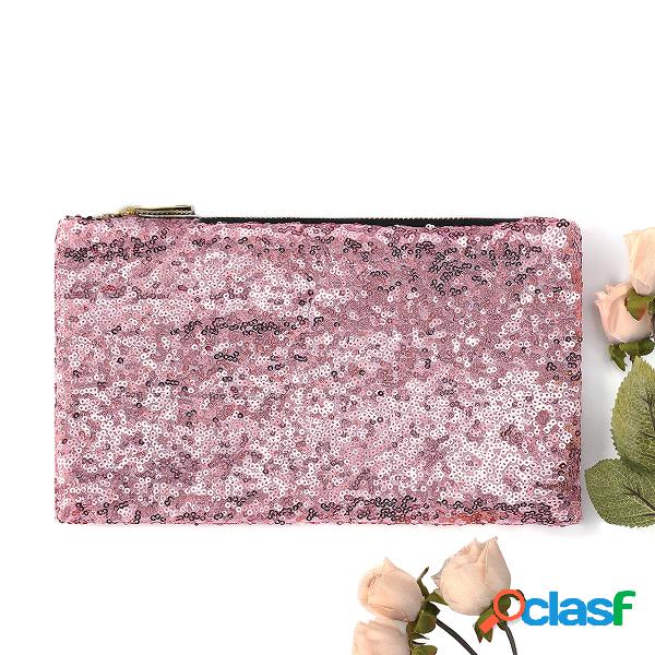 Bolsos de embrague con adornos de lentejuelas rosas